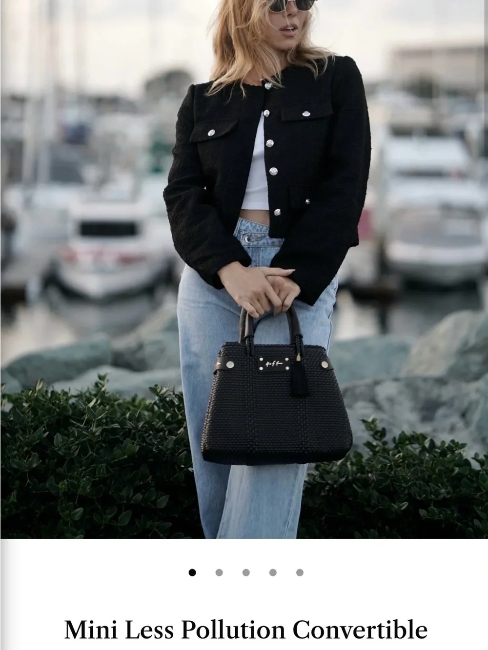 Mini Less Pollution Convertible Satchel in Black